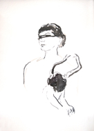 blind, 2014, Tusche,Graphit auf Papier, 30x21cm