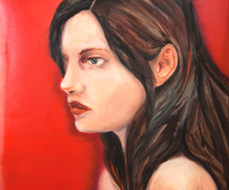 In red, 2018, oil on paper, 45x38cm